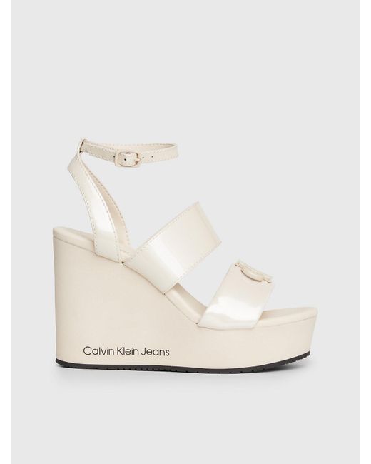 Calvin Klein Natural Platform Wedge Sandals