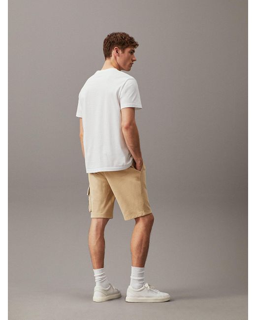 Short de jogging cargo en tissu éponge Calvin Klein pour homme en coloris Natural