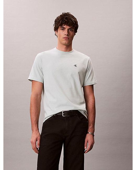 Calvin Klein White Jeans Monogram T-Shirt for men