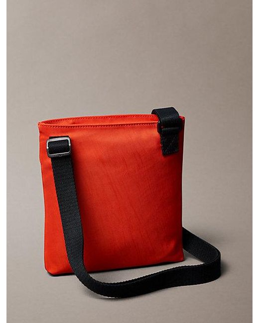 Calvin Klein Red Nylon Monogram Logo Flatpack for men