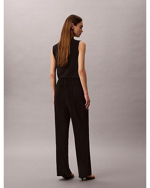Calvin Klein Black Plisse Pull On Lounge Trousers