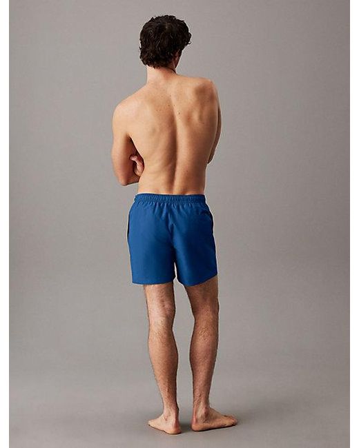 Calvin Klein Medium Zwemshort Met Trekkoord in het Blue voor heren