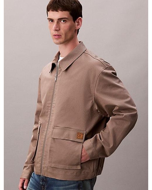 Calvin Klein Natural Jeans Cotton Stretch Utility Relaxed Jacket for men
