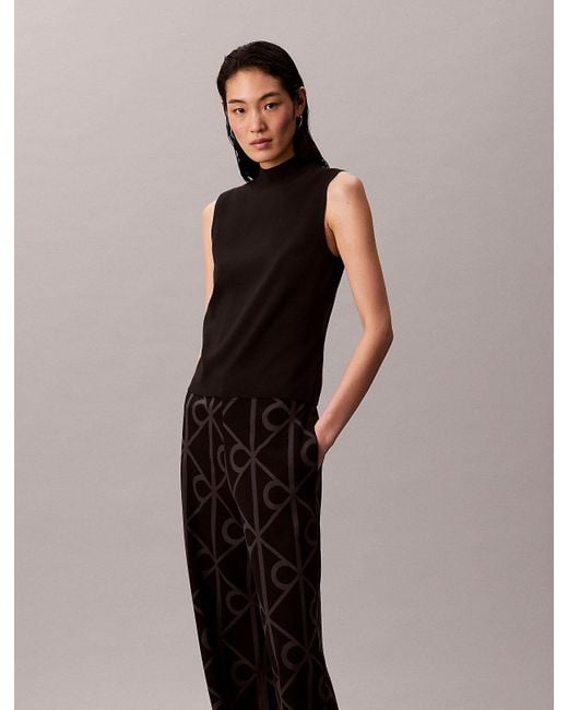 Calvin Klein Blue Jacquard Logo Pull On Trousers