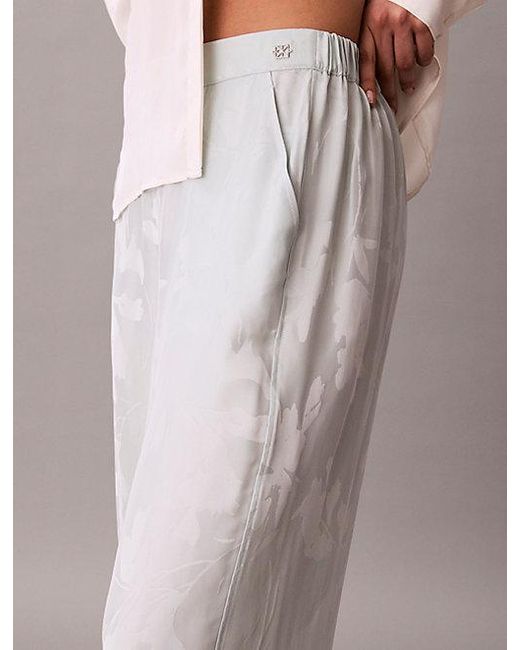 Calvin Klein Multicolor Viscose Jacquard Floral Trousers