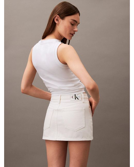 Calvin Klein Multicolor Denim Micro Mini Skirt