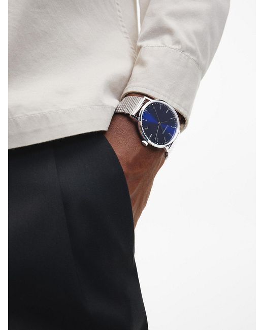Calvin Klein Blue Modern Mesh Bracelet Watch for men