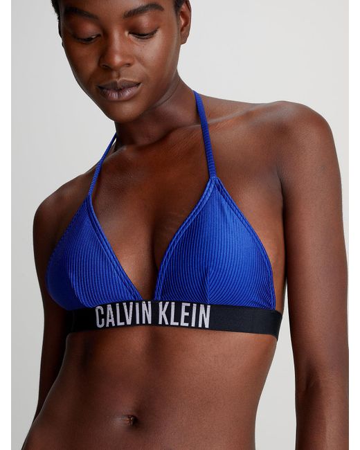 Calvin Klein Blue Triangle Bikini Top - Intense Power