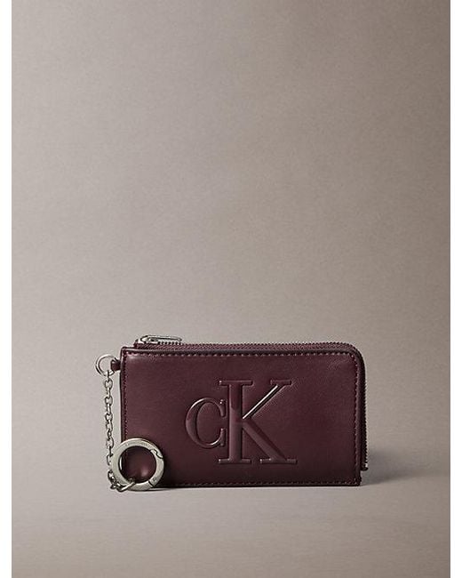 Calvin Klein Brown Rfid Cardholder Key Fob Bag Charm
