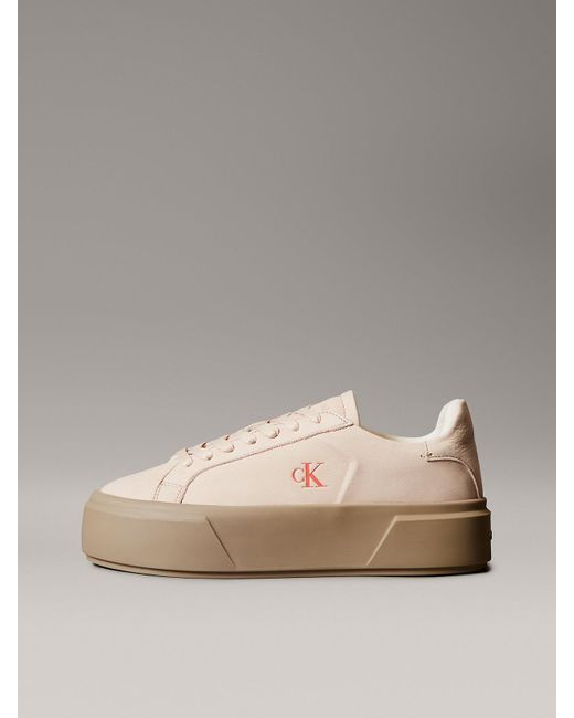 Baskets D'Hiver Chaudes À Plateformes En Cuir Calvin Klein en coloris Multicolor
