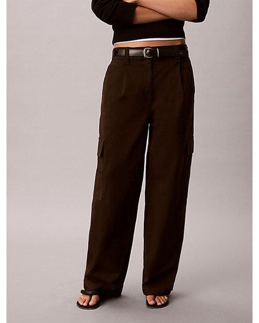 Calvin Klein Brown Jeans Cotton Stretch Cargo Pants