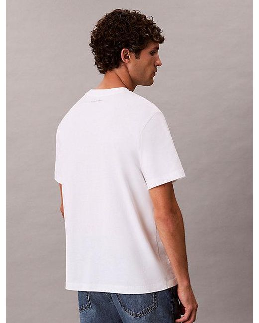 Calvin Klein Blue Jeans Embroidered Logo T-Shirt for men