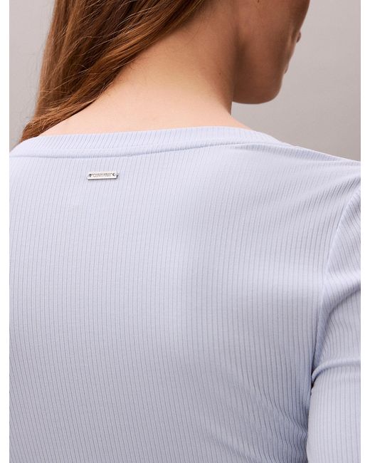 Calvin Klein Multicolor Ribbed Modal Long Sleeve T-Shirt