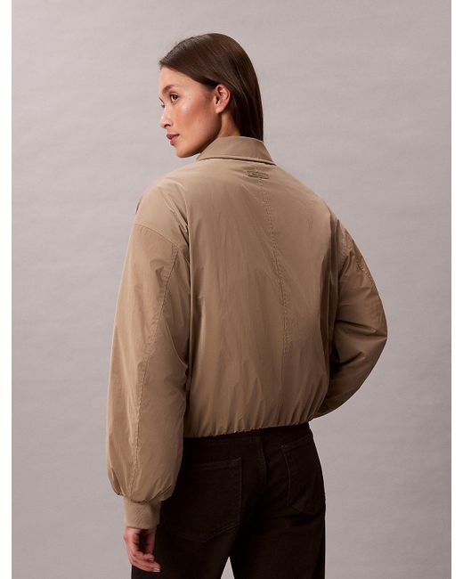 Calvin Klein Natural High Shine Relaxed Bomber Jacket