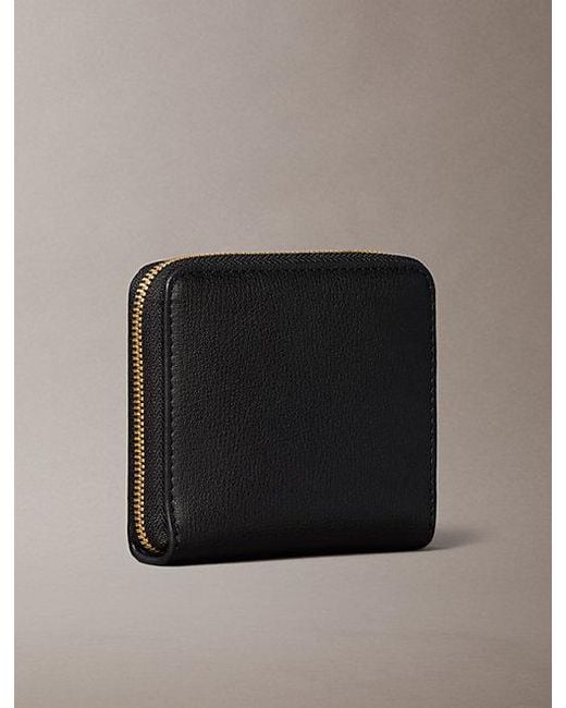 Calvin Klein Black Foil Logo Zip Wallet