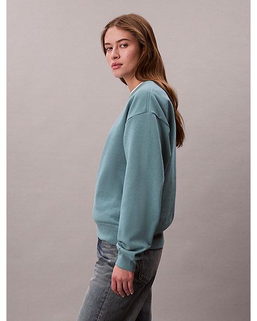 Calvin Klein Blue Jeans Monologo French Terry Relaxed Sweatshirt