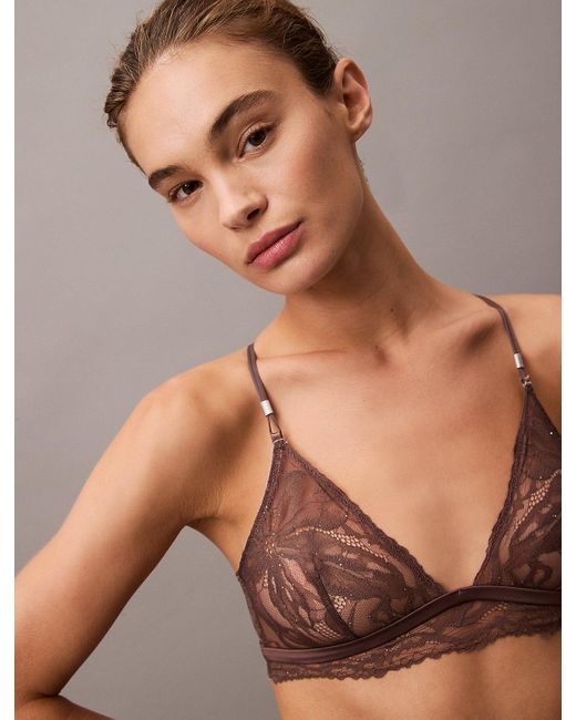 Calvin Klein Brown Lace Triangle Bra