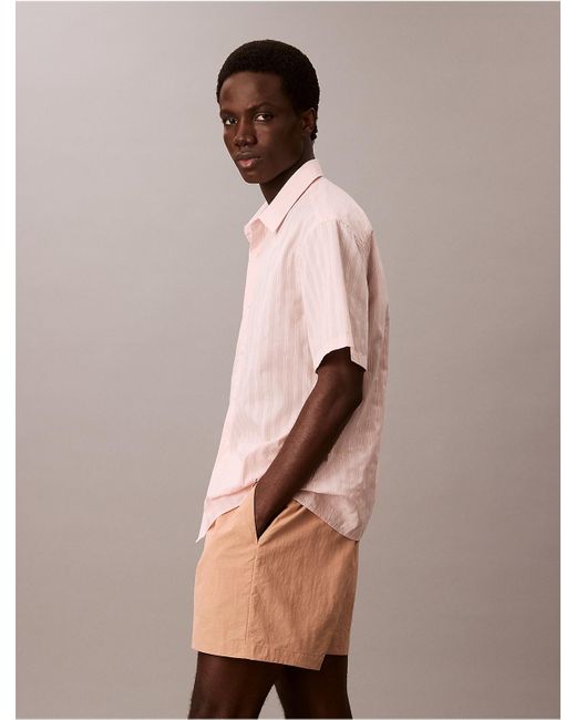 Calvin Klein Pink Ripstop Pull-On Shorts for men