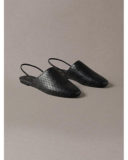 Calvin Klein Brown Leather Slingback Mules