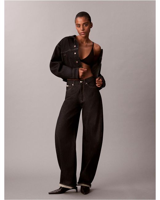 Calvin Klein Blue High Rise Barrel Jeans