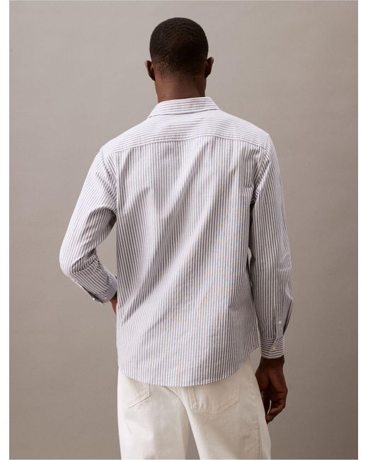 Calvin Klein Natural Stripe Oxford Classic Button-down Shirt for men