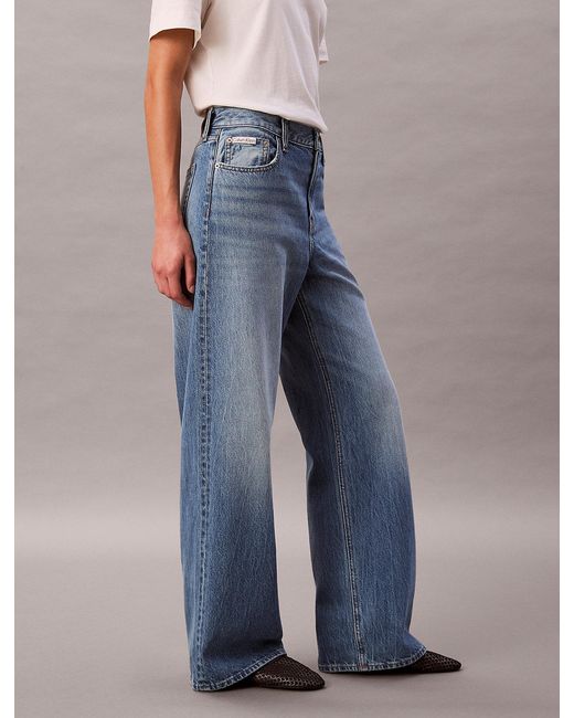 Calvin Klein Blue Low Rise Baggy Jeans