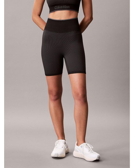 Calvin Klein Black Ribbed Tight Gym Shorts