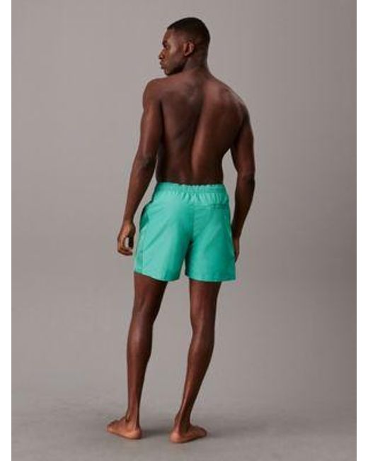 Calvin Klein Medium Zwemshort Met Trekkoord in het Green voor heren