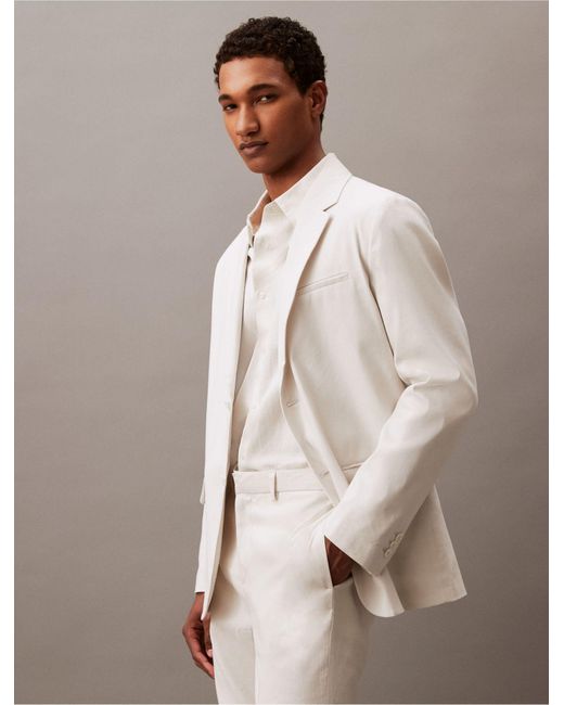 Calvin Klein Brown Linen Blend Blazer for men