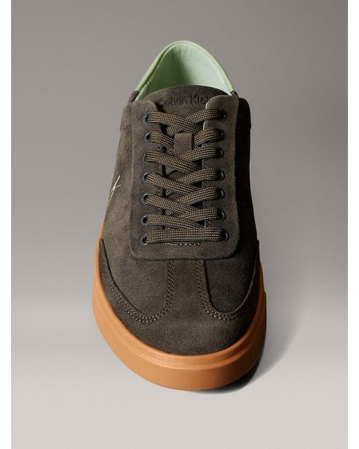Baskets En Daim Avec Logo Signature Calvin Klein en coloris Gray