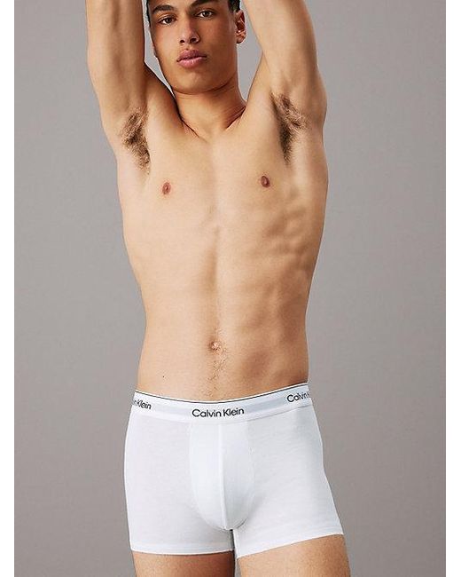 Calvin Klein White 3 Pack Trunks - Modern Cotton for men