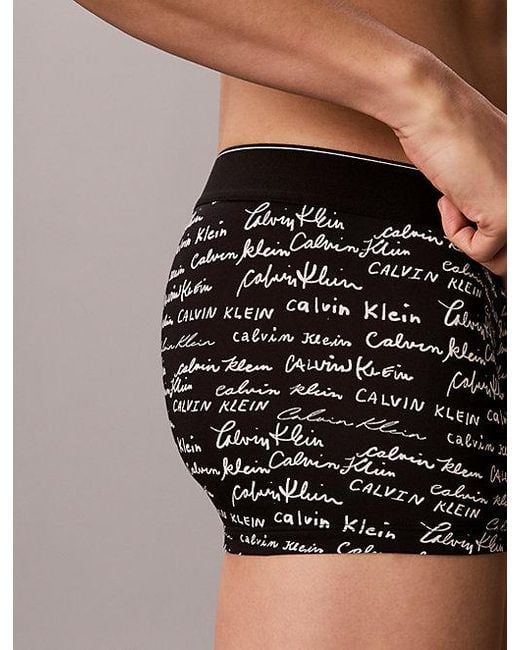 Calvin Klein Gray Low Rise Trunks Graphic Monogram Microfibre Stretch for men