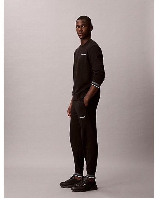 Calvin Klein Black Sport Soft Cotton French Terry Joggers for men