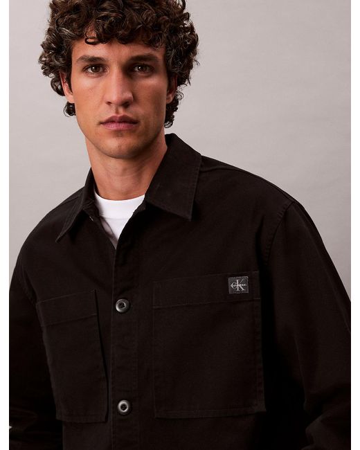 Surchemise Relaxed En Sergé De Coton Calvin Klein pour homme en coloris Black