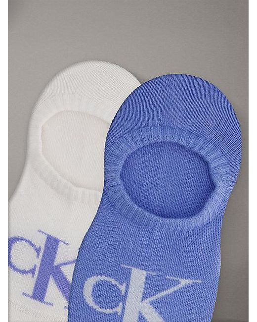 Calvin Klein Blue 2 Pack Soft Cotton Invisible Socks