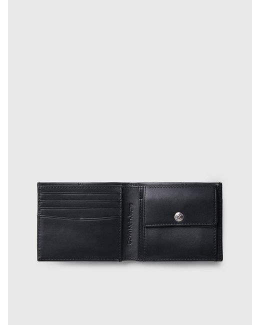 Calvin Klein Black Leather Logo Rfid Billfold Wallet for men