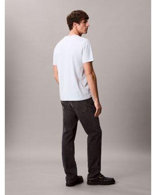 Camiseta de algodón pima Calvin Klein de hombre de color White