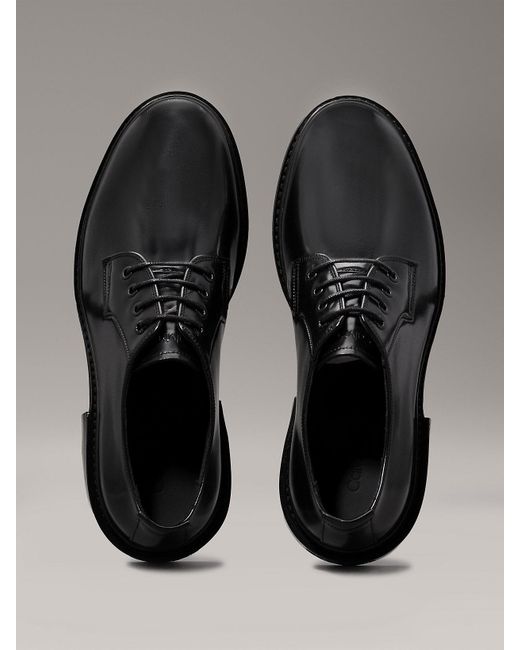 Calvin Klein Gray Leather Lace-up Shoes for men