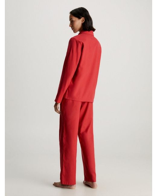 Ensemble de pyjama en flanelle Calvin Klein en coloris Red