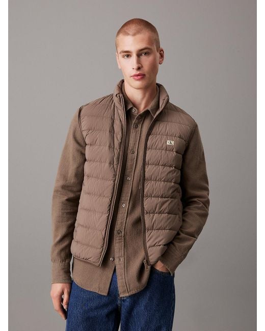 Calvin Klein Brown Lightweight Down Puffer Gilet for men