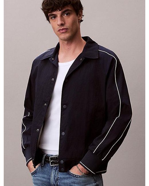 Calvin Klein Blue Jeans Sporty Nylon Bomber Jacket for men