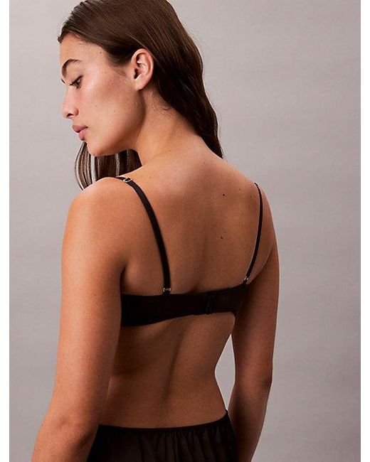 Calvin Klein Satijnen Balconette Beha in het Black