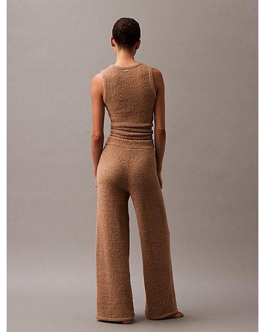 Calvin Klein Brown Plush Knit Lounge Joggers