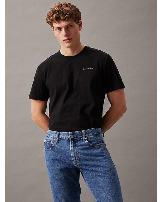Camiseta con logo en la parte trasera Calvin Klein de hombre de color Black