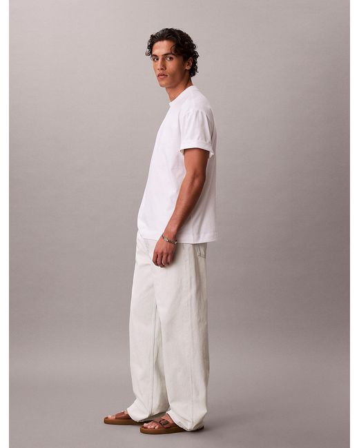 Calvin Klein Gray Relaxed Emblem Badge T-Shirt for men