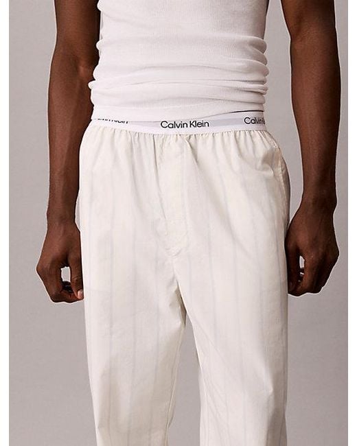 Calvin Klein Pink Pyjama Pants Cotton Poplin for men