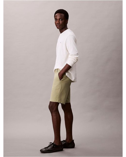 Calvin Klein Natural Refined Stretch Tailored Shorts for men