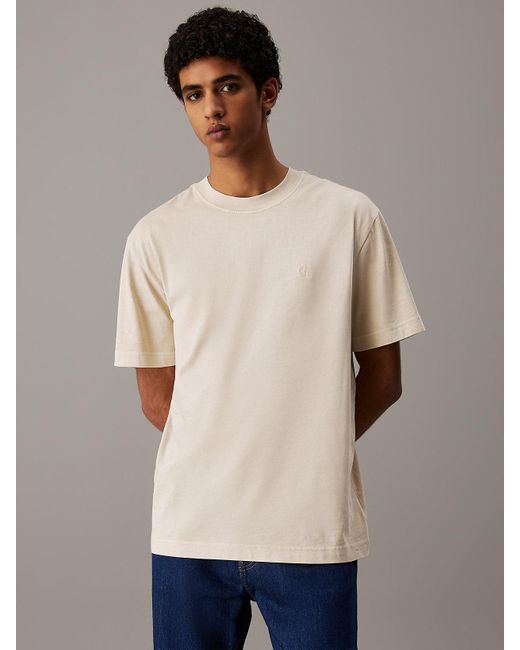 Calvin Klein Natural Relaxed Logo Appliqué T-Shirt for men