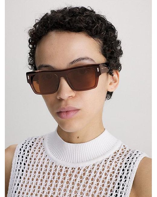 Calvin Klein Brown Square Sunglasses