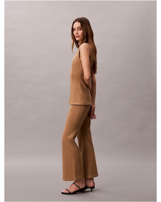 Calvin Klein Brown Ponte Flared Pants